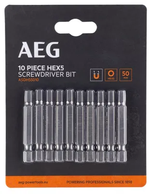 Produktbild von AEG Bits 50mm HEX 5 10 Stück ASDH55010