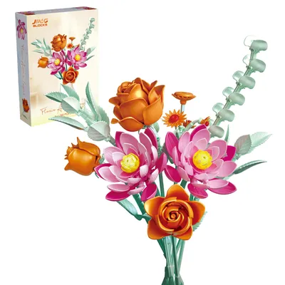 Produktbild von Blumensträuße Bausteine Blume Set, Blumen und Pflanzen Serie 360 St. Home Deko Flower Muttertag Geburtstag Valentinstag