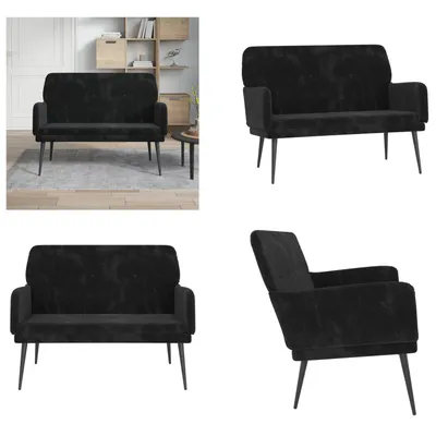 Zdjęcie produktu dla vidaXL Ławka czarna 108x79x79 cm aksamitna - Ławka - Ławki - Ławka - Ławka wejściowa
