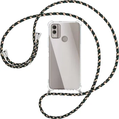 Produktbild von Handykette Backcover-Schutzhülle mit Band (Metall silberfarben) für Nokia C22 4G (6.5'') - camouflage