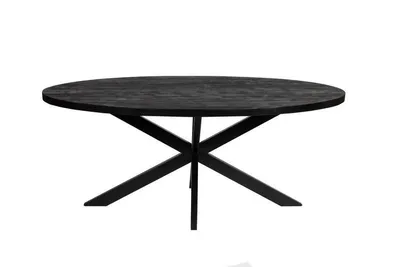 Produktbild von Zita Home Esstisch, oval, 240 cm, Mangoholz, Schwarz, skandinavisch, modernes Design