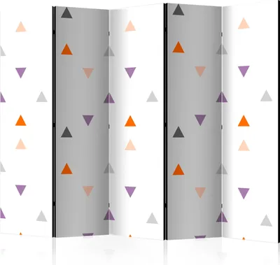 Produktbild von Akusticher Raumteiler Abstrakt Foto Paravent 225x172 cm beidseitig auf Vlies-Leinwand bedruckt Akustikschaum Trennwand Spanische Wand Sichtschutz Home Office geometrisch bunt f-A-0686-z-c