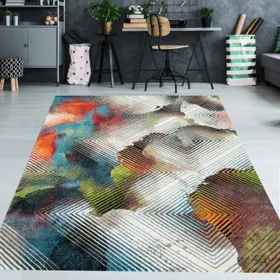 Produktbild von Abstrakter Teppich in bunten Farben Größe - 140 x 200 cm