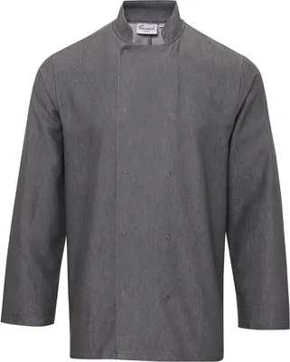 Produktbild von Premier - Kochjacke Wickeljacke für Herren/Damen Unisex  Langärmlig PC6470 (3XL) (Jeans-Grau)
