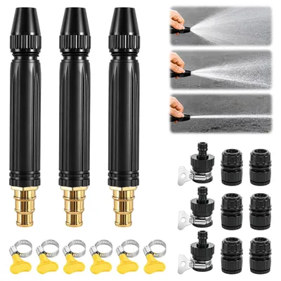 Produktbild von Set mit 3 Hochdruck-Gartenschläuchen mit universalem Anschluss