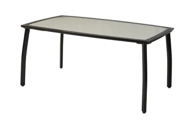 Produktbild von Merxx Tisch 150 x 90 cm, silbernes Gestell/matte Glasplatte, Alumiunium