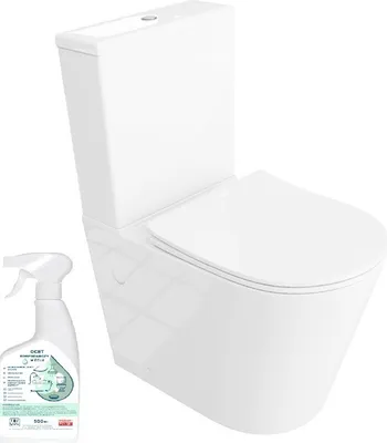 Zdjęcie produktu dla Kompakt WC Lavita Neptun biały z deską wolnoopadającą i środkiem do czyszczenia ceramiki 500ml