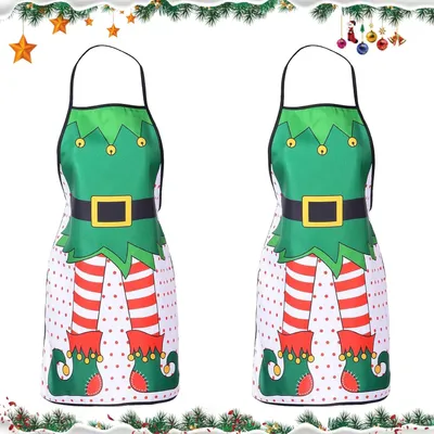 Imagen del producto de Delantales para adultos, diseño navideño, talla única, para la cocina