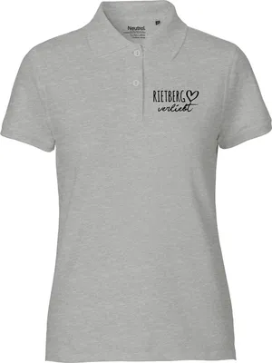 Produktbild von Huuraa Damen Polo Shirt Rietberg verliebt XXL Sport Grey Bio Baumwolle Fairtrade Poloshirt Geschenkidee