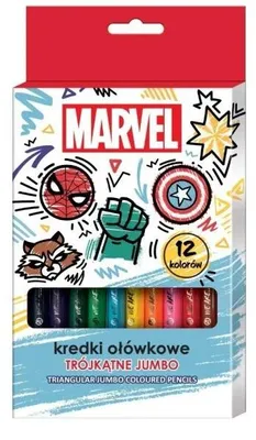 Produktbild von Jumbo-Dreikant-Buntstifte Avengers, 12 Farben
