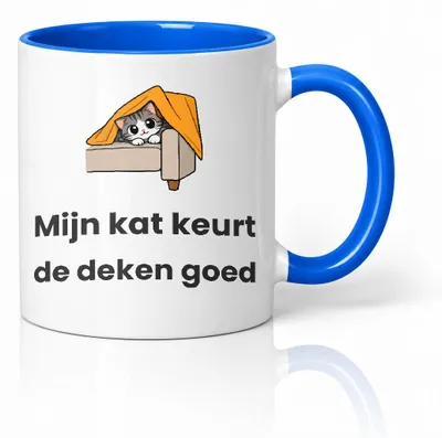 Produktbild von Niedliche Tasse „Snoezelstand“ – Schrifttasse mit Cartoon-Katze und lustigem Spruch für Katzenliebhaber