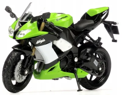 Produktbild von Welly Kawasaki Ninja ZX-10R Motorradmodell detailgetreu Sammlerstück 1:18