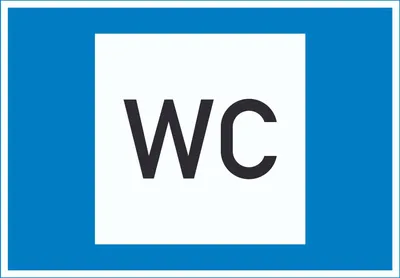 Produktbild von Toilette Symbol Schild A5 Rückseite selbstklebend