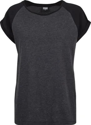 Obrázek produktu pro Dámské tričko Urban Classics Ladies Contrast Raglan Tee charcoal/black - XS
