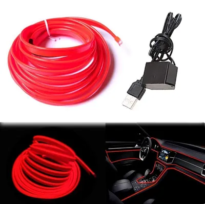 Productafbeelding van EL-draad, 3M, flexibele neonbuis, 5V DC, interieurverlichting voor auto, decoratie