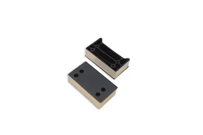 Produktbild von 2 Stück Polsterfuß Möbelgleiter Möbelfüße Kunststoff Chrom 90x50