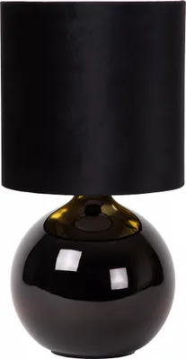 Image de Lampe de table avec abat-jour Esterad noir, 1xE14x40W, verre, dimensions : 47x24x24 cm, IP20, Lucide