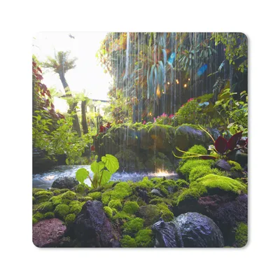 Produktbild von MuchoWow® Mauspad Mousepad Tropischer Wasserfall 20x20 cm - Mousepads - Maus Mat - Pad - Mausunterlage - Desk Mat - Bureauartikeln