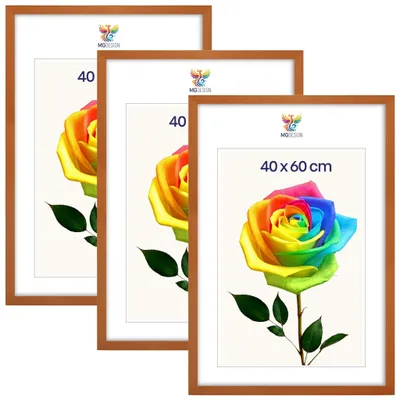 Obrázek produktu pro MG Design, sada 3 kusů rámečků na obrázky, lakované, rozměr 40x60 cm - rámy na plakáty z masivního dřeva s akrylovým sklem, stabilní upevnění na zeď, možnost vertikálního i horizontálního zavěšení