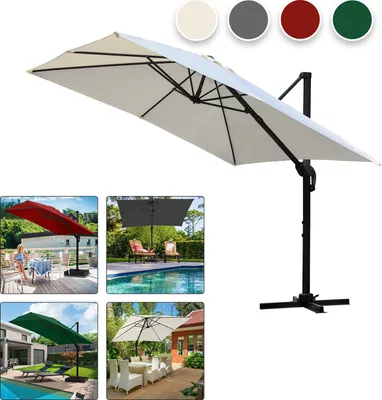 Immagine prodotto di TolleTour Ombrellone quadrato 3M con manovella, UV50+ LED Beige