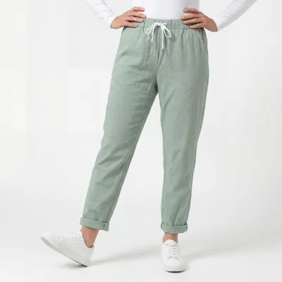 Produktbild von Chinohose mit Stretch Freizeithose 36-44 Schlupfhose im Knitterlook für Damen