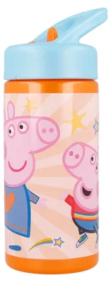 Produktbild von Peppa Pig Trinkflasche 410 ml-Peppa Wutz Flasche mit Griff & Trinkkappe BPA frei