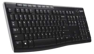 Obrázek produktu pro Logitech K270, Plná velikost (100 %), Bezdrátový, RF bezdrátový, AZERTY, Černá