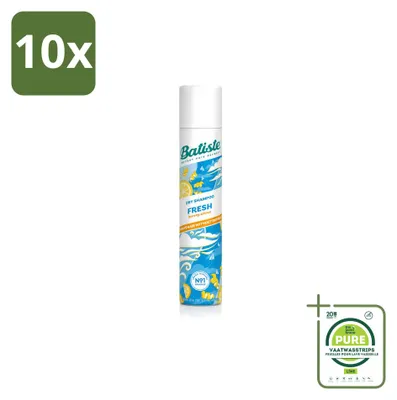 Immagine prodotto di 10 flaconi di shampoo secco Batiste Fresh - 200 ml - Confezione grande - 10 pezzi