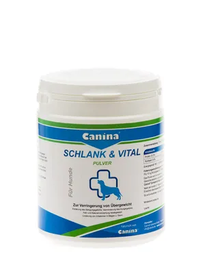 Produktbild von Canina Schlank & Vital, Hund, Puder, Verdauungspflege, Universal, Ingwer, Grüner Tee, Spirulina, 500 g