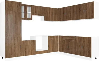 Produktbild von vidaXL 14tlg. Küchenschrank-Set Porto Braun Eichen-Optik Holzwerkstoff