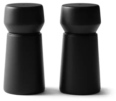 Gewürzmühlen-Set, 2er, Buchenholz, Keramikmahlwerk, schwarz, 110 mm