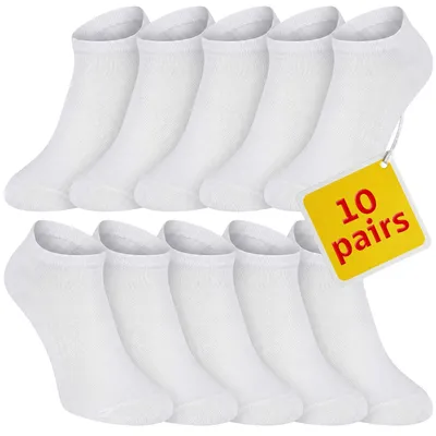 Produktbild von 10 Paar weiße, kurze Herren-Fußsocken aus Bambus, Größe 40–43
