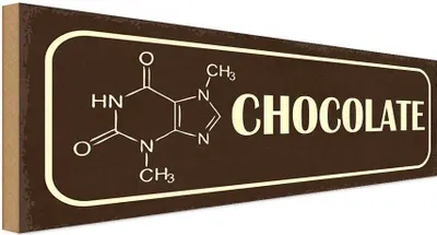 Produktbild von vianmo Holzschild 10x27 cm Formel Chocolate Schokolade Essen Trinken