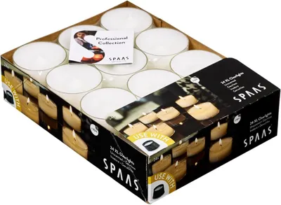 Zdjęcie produktu dla 24 świeczki Maxi Clearlights, umieszczone w przezroczystych pojemnikach, czas palenia ok. 10 godzin - białe, bezwonne