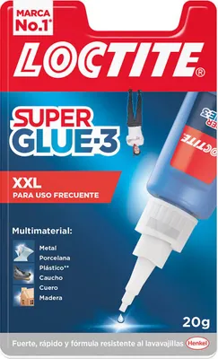 Obrázok produktu pre Loctite Super Glue-3 XXL, Tekuté, 24 h, 15 °C, Blistr, 1 kusov, Na báze rozpúšťadla