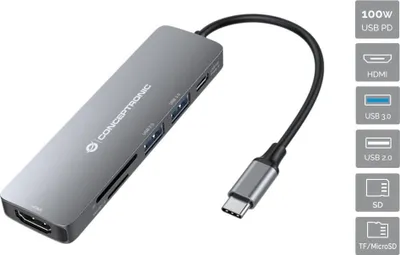 Produktbild von Conceptronic DONN11G 6-in-1 USB-C Adapter