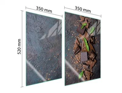 Produktbild von Herdabdeckplatten 2 teilig 35x52 Glaskeramikkochfeld Abdeckung Glas Schneidebrett Schiefer Schokolade