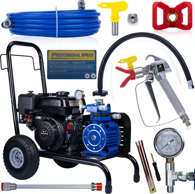 Obrázok produktu pre Rosfix Blue Strong Hurricane 1690 BSH01 - Benzínový bezvzduchový striekací systém 6,5HP | 22MPA | 18L/min | Profesionálny striekací systém pre stavebníctvo a