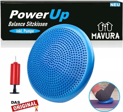 Obrázek produktu pro Sedací polštář s kuličkou PowerUp Vzduchový polštář Pomůcka k sezení Sedací polštář Balanční polštář s pumpičkou