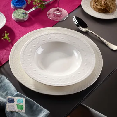 Produktbild von Villeroy & Boch Vorteilset 6 Stück Cellini Suppenteller Premium Porcelain weiß 1046002700