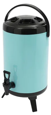 Produktbild von Getränkespender Edelstahl isoliert - Thermo-Getränkebehälter mit Zapfhahn - Für heiße & kalte Getränke - Party & Buffet - Blau