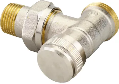 Image de Raccord de retour Danfoss RLV 15 G 3/4 AG, coudé, nickelé, 1 pièce.