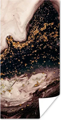 Produktbild von MuchoWow® Poster Naturstein - Gold - Schwarz 20x40 cm - Plakat - Foto