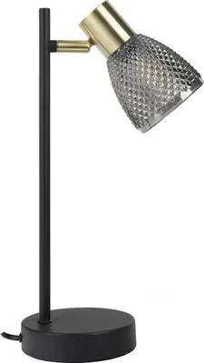 Produktbild von Näve Leuchten Tischleuchte "LINDITA" H: 35,5cm Tischleuchte "LINDITA" H: 35,5cm Tischleuchten - Tischleuchte "LINDITA" H: 35,5cm, Tischlampe im Retro Style, aus Metall und Glas in schwarz, 35,5 cm hoch, Ø 12 cm, E14-Fassung – Schnurschalter
