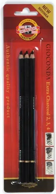 Obrázok produktu pre KOH-I-NOOR Extra Charcoal Umelý uhlík v ceruzke 3 ks