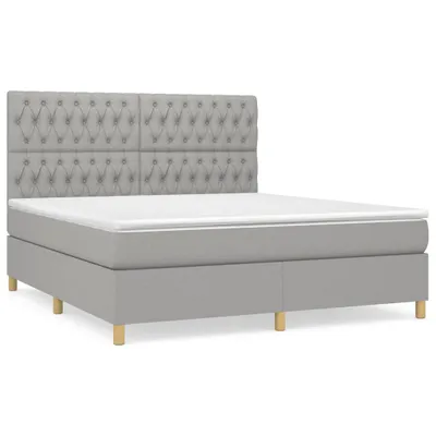 Immagine prodotto di vidaXL Letto a molle con materasso grigio chiaro 180x200 cm in tessuto