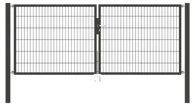 Image de Alberts 650353 Porte double Flexo avec accessoires, anthracite, largeur 300 cm, hauteur 120 cm