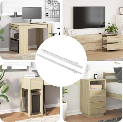 Zdjęcie produktu dla vidaXL Prowadnica do szuflady 2 szt. stalowa biała 400 mm