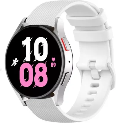 Produktbild von Strap-it Samsung Galaxy Watch 5 - 44mm Luxus-Silikonarmband (Weiß)