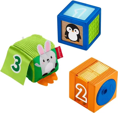 Produktbild von Stapelspielzeug & Entdecke Stapelblöcke – Set mit 3 Teilen – Buntes Spielzeug für Babys ab 6 Monaten – GJW13